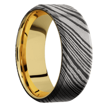 Load image into Gallery viewer, Damascus + Acid Finish + 14K Yellow Gold