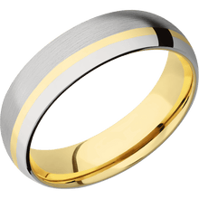 Load image into Gallery viewer, 10K White Gold + Satin , Polish Finish + 14K Yellow Gold