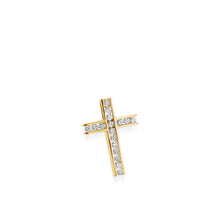 Load image into Gallery viewer, Lines Diamond Cross Medallion Pendant