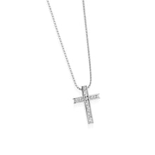Load image into Gallery viewer, Lines Diamond Cross Medallion Pendant