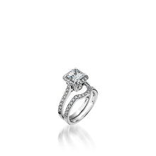 Load image into Gallery viewer, Satin Princess Cut White Gold Engagement Ring
