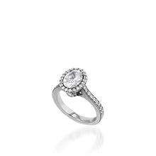 Load image into Gallery viewer, Satin Oval White Gold Engagement Ring