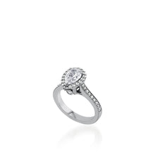 Load image into Gallery viewer, Satin Pear White Gold Engagement Ring