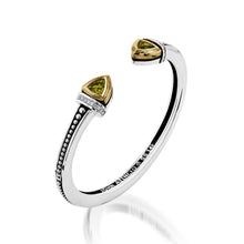 Load image into Gallery viewer, Arrivo Narrow Trillion Cuff Bracelet with Pave Diamonds