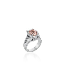 Load image into Gallery viewer, Elizabeth Elite Peach Morganite and Diamond Ring