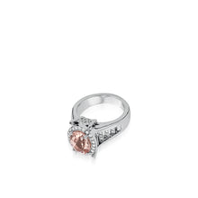 Load image into Gallery viewer, Elizabeth Elite Peach Morganite and Diamond Ring
