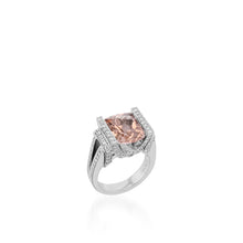 Load image into Gallery viewer, Amelia Elite Peach Morganite and Diamond Ring
