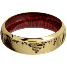 Load image into Gallery viewer, 14K Yellow Gold + Sand , Polish Finish + Blood Wood