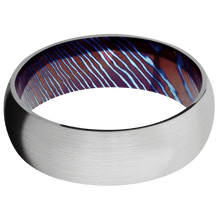 Load image into Gallery viewer, 14K White Gold + Satin Finish + Titanium Damascus