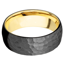 Load image into Gallery viewer, Zirconium + Hammer Finish + 14K Yellow Gold