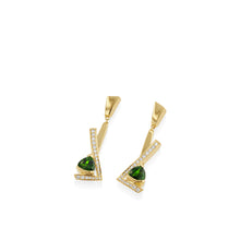 Load image into Gallery viewer, Pinnacle  Petite Gemstone Dangle Earrings with Pave Diamonds