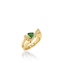 Load image into Gallery viewer, Pinnacle Petite Gemstone Ring with Pave Diamonds