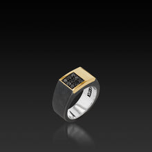 Load image into Gallery viewer, Men&#39;s Duplex Black Diamond Signet Ring
