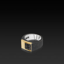 Load image into Gallery viewer, Men's Duplex Black Diamond Signet Ring