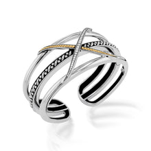 Load image into Gallery viewer, Apollo "X" Pave Diamond Wide Cuff Bracelet