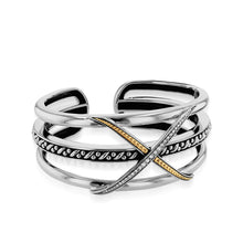 Load image into Gallery viewer, Apollo "X" Pave Diamond Wide Cuff Bracelet
