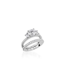 Load image into Gallery viewer, Essence Three Stone  White Gold Engagement Ring
