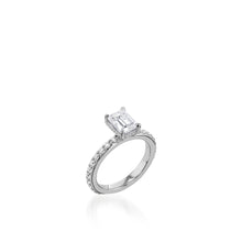 Load image into Gallery viewer, Duchess Emerald Cut White Gold Engagement Ring
