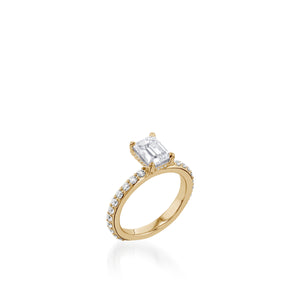 Duchess Emerald Cut White Gold Engagement Ring
