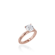 Load image into Gallery viewer, Essence Solitaire Cushion Yellow Gold Engagement Ring
