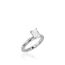 Load image into Gallery viewer, Essence Solitaire Emerald Cut Yellow Gold Engagement Ring