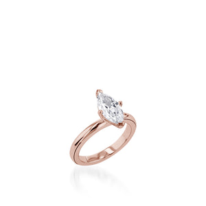Essence Solitaire Marquise Yellow Gold Engagement Ring