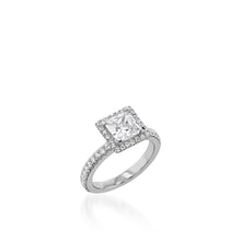 Load image into Gallery viewer, Majesty Princess Cut White Gold Engagement Ring