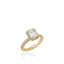 Load image into Gallery viewer, Majesty Emerald Cut White Gold Engagement Ring
