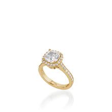 Load image into Gallery viewer, Satin Cushion Yellow Gold Engagement Ring