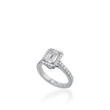 Load image into Gallery viewer, Satin Emerald Cut Engagement Ring
