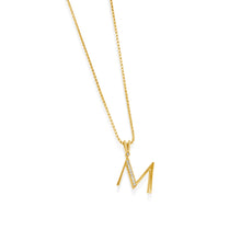 Load image into Gallery viewer, Initial M Diamond Medallion Pendant