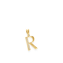 Load image into Gallery viewer, Initial R Diamond Medallion Pendant