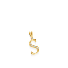 Load image into Gallery viewer, Initial S Diamond Medallion Pendant