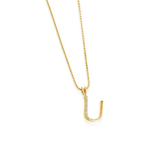 Load image into Gallery viewer, Initial U Diamond Medallion Pendant