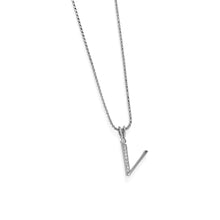 Load image into Gallery viewer, Initial V Diamond Medallion Pendant