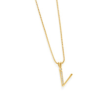 Load image into Gallery viewer, Initial V Diamond Medallion Pendant