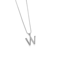 Load image into Gallery viewer, Initial W Diamond Pendant
