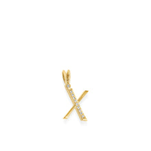 Load image into Gallery viewer, Initial X Diamond Medallion Pendant