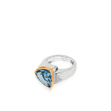 Load image into Gallery viewer, Signature Trillion Blue Topaz Diamond Ring