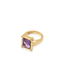 Load image into Gallery viewer, Signature Amethyst and Diamond Yellow Gold Ring