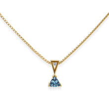 Load image into Gallery viewer, March Gold Birthstone Medallion Pendant