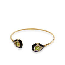 Load image into Gallery viewer, Prisma Peridot and Diamond Cuff Bracelet