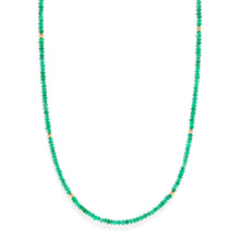 Load image into Gallery viewer, Tempo Emerald and Gold 3mm Bead Necklace