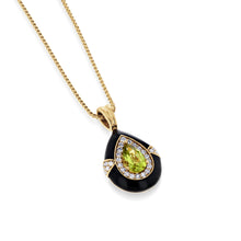 Load image into Gallery viewer, Prisma Peridot and Diamond Pendant Necklace