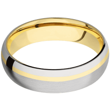 Load image into Gallery viewer, 10K White Gold + Satin , Polish Finish + 14K Yellow Gold