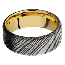 Load image into Gallery viewer, Damascus + Acid Finish + 14K Yellow Gold
