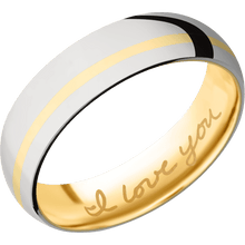 Load image into Gallery viewer, Palladium Silver + Polish , Polish Finish + 14K Yellow Gold