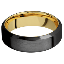 Load image into Gallery viewer, Zirconium + Satin , Polish Finish + 14K Yellow Gold