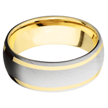 Load image into Gallery viewer, Damascus + Bead Finish + 14K Yellow Gold