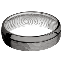 Load image into Gallery viewer, Tantalum Noir + Hammer , Polish Finish + 10K White Gold